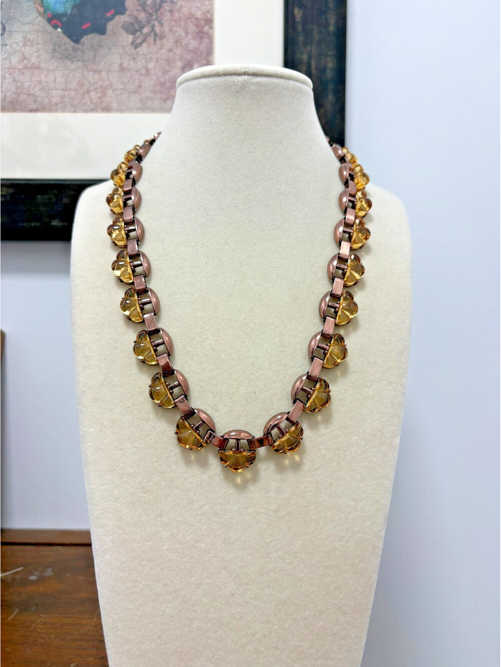Stella & Dot Fleur Copper Tone Statement Necklace 18" Unique